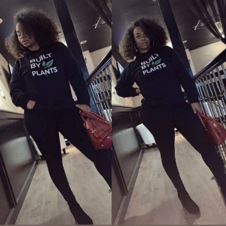 Reina wearing Built By Plants Long Sleeve Built By Plants Hoodie Built By Plants Hooded Sweatshirt