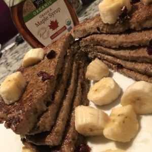 Vegan Cranberry Banana Walnut Protein Pancakes